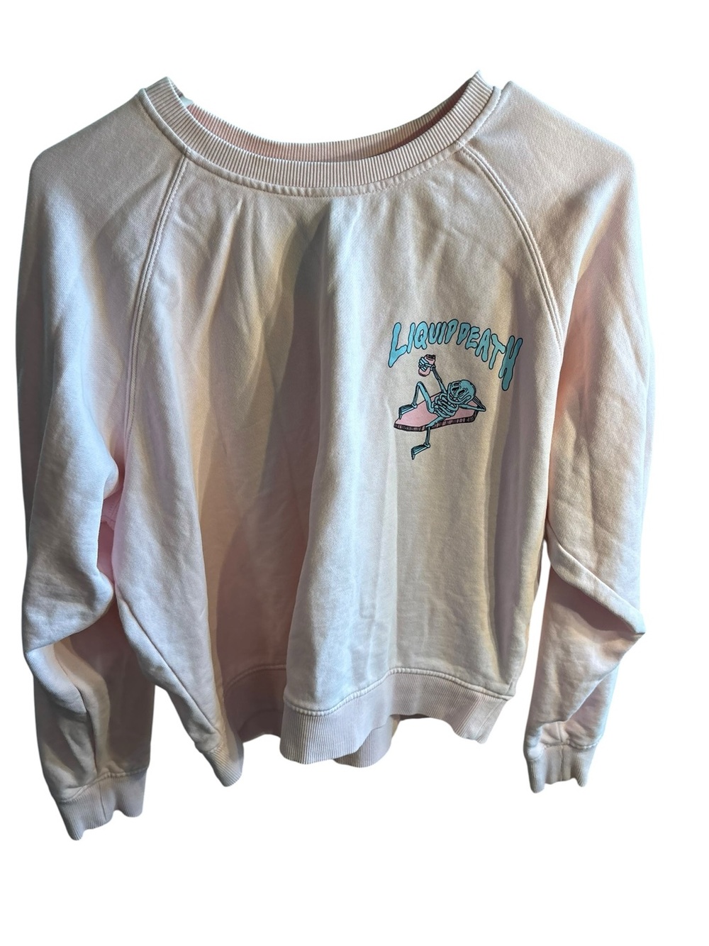 Liquid Death Graphic Crewneck Sweatshirt - Light Pink